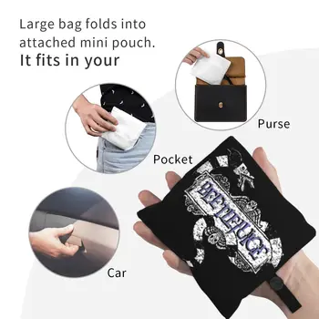 Множество продуктова чанта Beetlejuice, сгъваема, може да се пере в машина, пазарска чанта на Ужасите Дух, Голяма дългогодишна чанта за съхранение, лесна 3