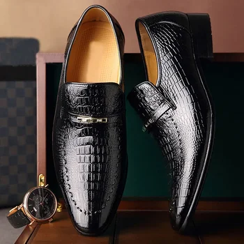 2024 Мъжки обувки Crocs Charms от изкуствена кожа, Мъжки Бизнес Модельная обувки, Ежедневни Социални обувки, Мъжки Обувки Сватбени Zapatos Hombre Tênis
