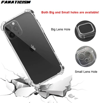 Устойчив на удари калъф с Прозрачна предпазна възглавница от Мека TPU за iPhone, калъф с дебелина 1,5 мм, Калъф за iPhone Pro 13 14 14pro 12 Mini 11 XS MAX XR 6 7 8 Plus