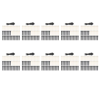 360 парчета щифтове за моста акустична китара, колчета в черен и бял цвят, С 1 нещо за облекчаване на закрепване на мост в китара
