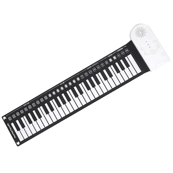 KRUSU 49-Клавишное ръчно руло пиано Силиконова преносима клавиатура Музикален инструмент за обучение на Сгъване на първоначалния електронен орган