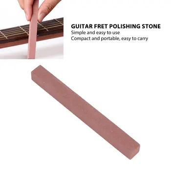 Камък за полиране на китара ладов Червен Високоефективен преносим шлайфане на камък за ладовой тел Luthier Tool 4