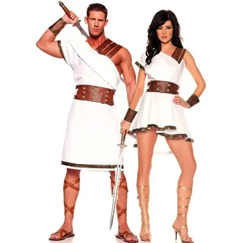 Костюми за възрастни Римската Гърция, гръцки воин, Войник-Гладиатор, на Средновековен рицар, за жени, мъже, партита за Хелоуин