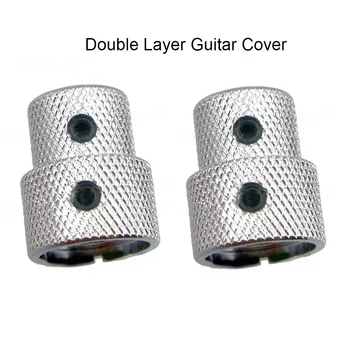 2 БР Двуслойни копчета за регулиране на силата на звука на бас-китара с Музикални инструменти и Резервни части за електрически китари Дръжка регулиране силата на звука 3