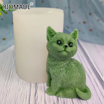 3D Котка Силиконова форма за свещи Сладки Котенца Стилове Изделия за ръчна работа Производство на восъчни Сапун Ароматерапия Гипс Епоксидна смола Мухъл 5