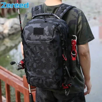 Тактическа риболовна чанта с примамка, многофункционална раница на два рамо, водоустойчив мъжки чанти за удочек, чанта за съхранение на риболовни принадлежности.