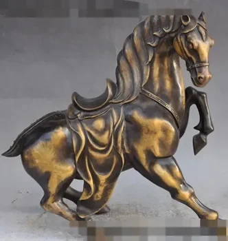 16-инчовата статуя на успеха в стила на китайския фън шуй, бронзова животно, бойният кон на зодиака, Статуята на успеха