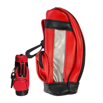 Чанта за голф Водоустойчива чанта за аксесоари за голф от изкуствена кожа с цип Чанта за мини-топки за голф Преносимо съхранение на топки за голф, за момчета