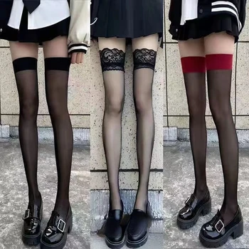 Костюми Jk, Дамски Секси чорапи в рибарска мрежа до бедрата, момичета в стил Лолита