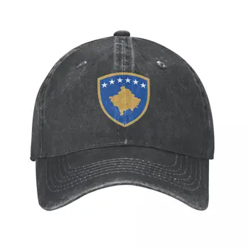 Мъжка бейзболна шапка с емблемата на Косово от деним, выстиранного въглища, Класическа реколта памучен шапка на баща-шофьор на камион Унисекс за възрастни 0