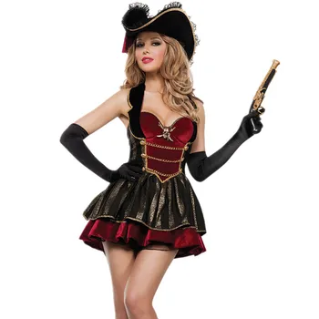 Пиратски Костюм, дамски карнавални костюми за Хелоуин за възрастни, маскарадное рокля Fantasia, cosplay, костюм Карибски пирати