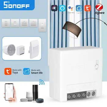 SONOFF MINIR2 WiFi САМ Switch Mini R2 Двустранни Модули eWeLink APP Безжично Дистанционно Управление Работи С Алекса Alice Echo Google Home