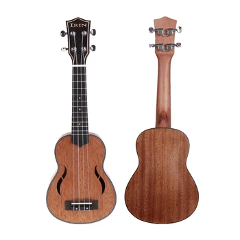 21-инчов найлон низ ukulele с брачните от орехово дърво и бриджем, 4-струнен Малка китара, обикновен музикален инструмент N58B