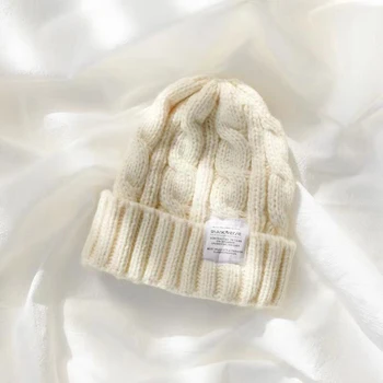 Дамски вълнена шапка със защитата на ушите в ретро стил, вязаная шапка с крученым дрямка, топло удебелена Универсална Есенно-зимна шапка 1