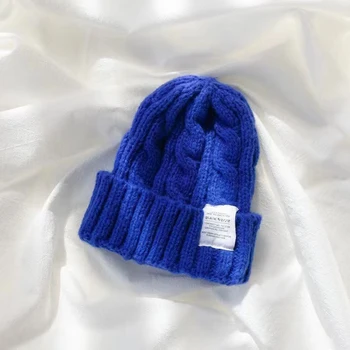 Дамски вълнена шапка със защитата на ушите в ретро стил, вязаная шапка с крученым дрямка, топло удебелена Универсална Есенно-зимна шапка 4