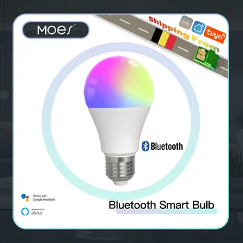 MOES Bluetooth Smart Led лампа с регулируема яркост 9 W E27 Лампи HRISTO за партита С Регулируем цвят осветление Алекса google Voice