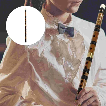 1 Комплект Стилен Бамбукова Флейта Традиционен Инструмент на Автомобила Флейта с Чанта