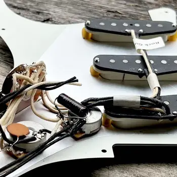 SSS Alnico 5 Звукосниматель за електрически китари в стил ретро с переплетением Strat Ръчно изработени в стила на 1950-те години, комплект за защита на тънкия китара вериги от претоварване